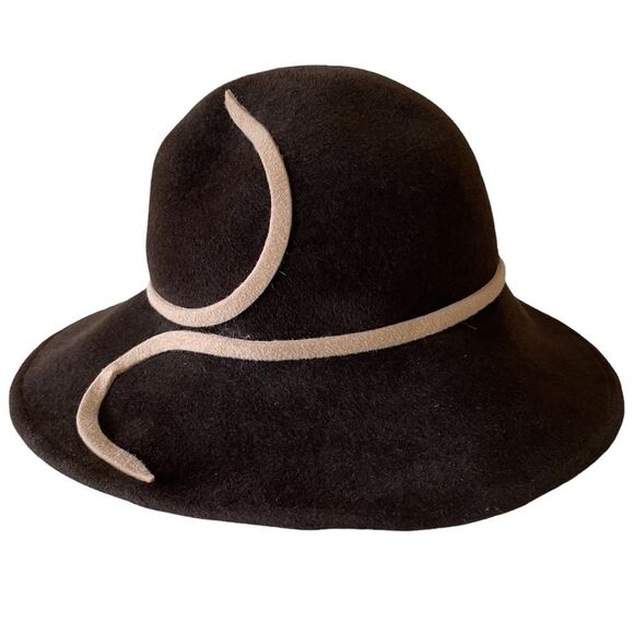 Vintage Anna Rixxo Firenze Fur Felt Floral Embellished Cloche Bucket Hat - Picture 2 of 7